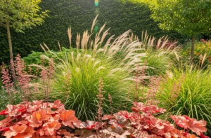 Babérmeggy, tűzeső és díszfüvek - Látványos lombkompozíciók virágözön nélkül